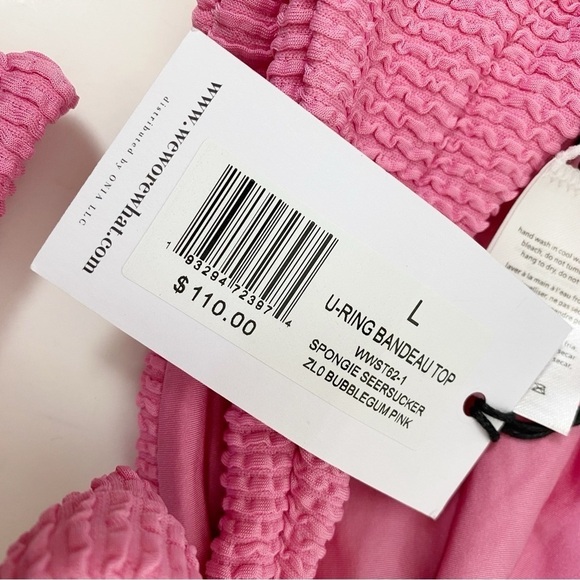 WeWoreWhat U-Ring Bandeau Pink Bikini Swim Top - Picture 5 of 5